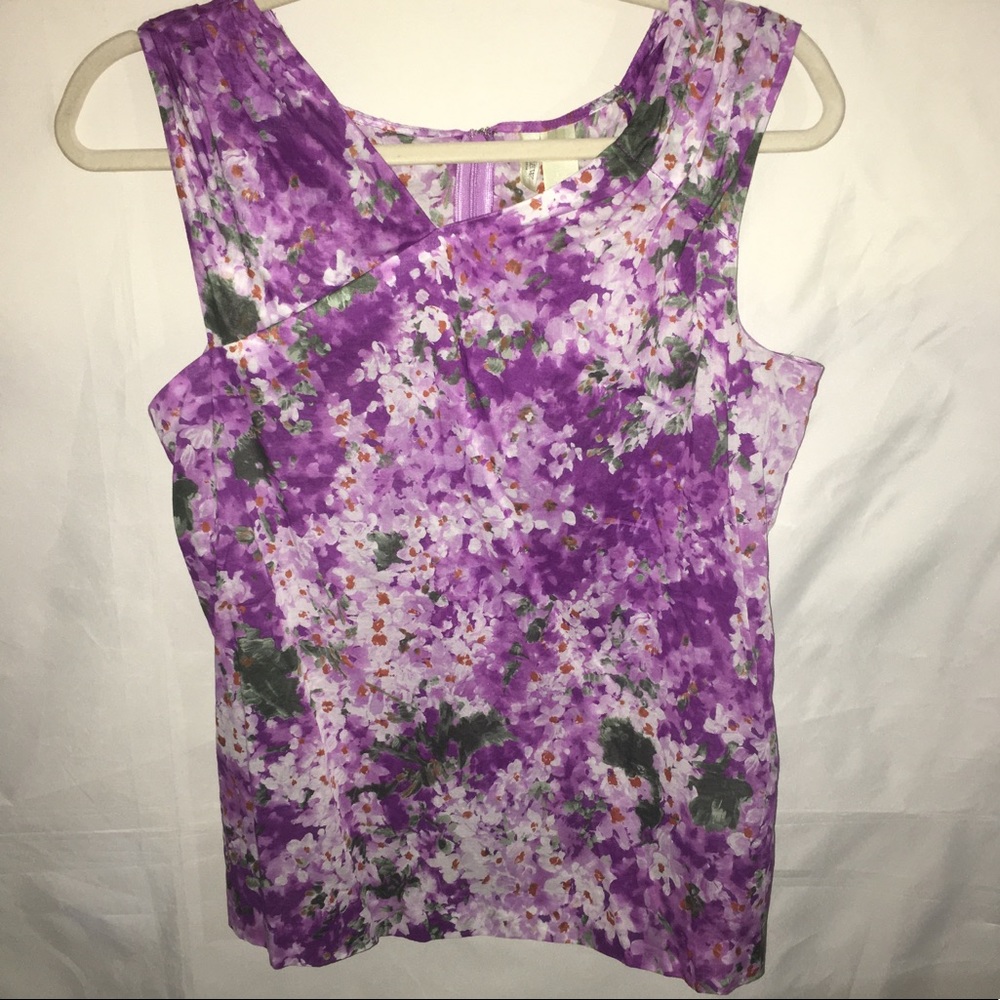 JCrew collection purple lilac sleeveless blouse Size 4 - Picture 4 of 9